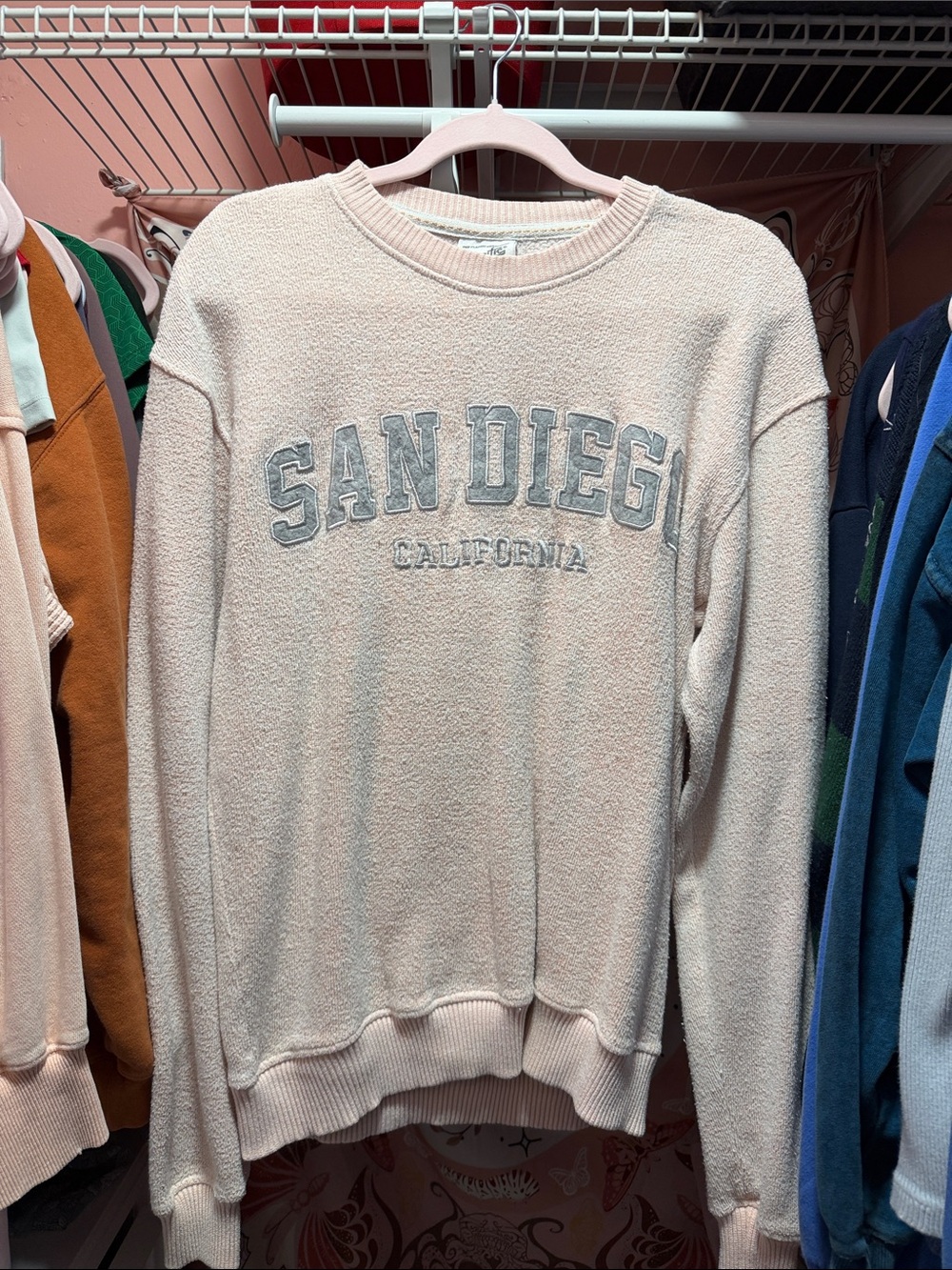 San Diego California Crewneck Sweatshirt - Pale Pink
